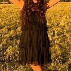 Zara Black Lace Layered Dress
